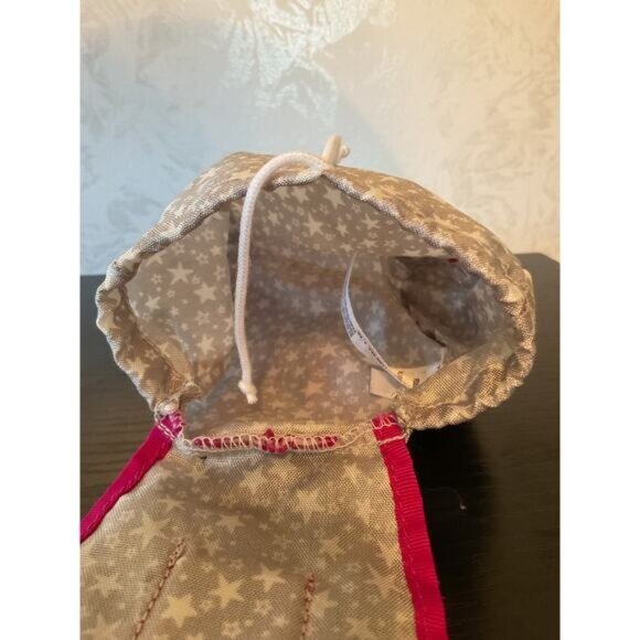 American Girl Backpack Gray Pink Silver Star Drawstring Bag for Doll - Picture 3 of 5
